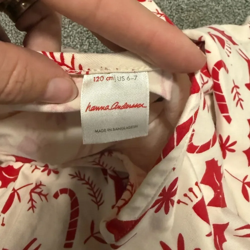 Hanna Andersson Festive Skater Twirl Dress Sz 120cm